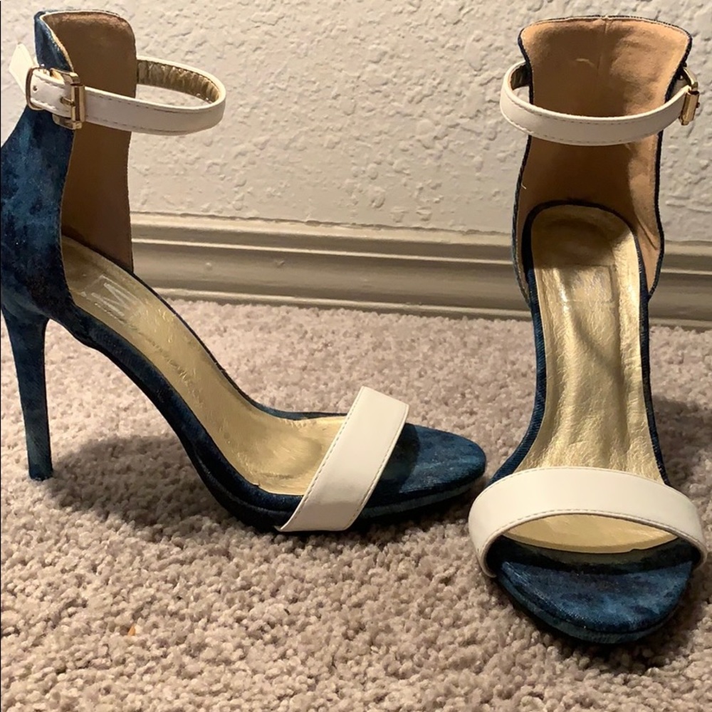 Denim high heels